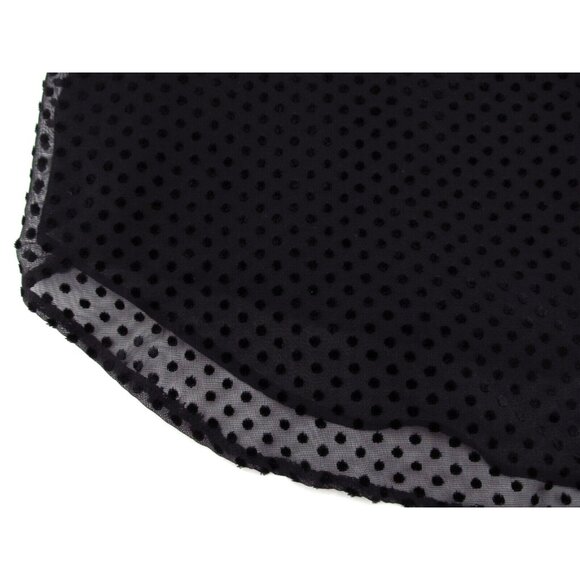 Express Black Polka Dot Cami Tank Top Womens Medium Lined Mesh Flocked Dot - Picture 8 of 10